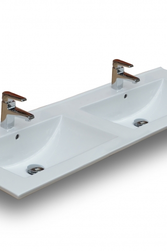 <p>
	Lavabo encimera cerámico de color blanco con dos senos de dimensiones 120x46. </p>
