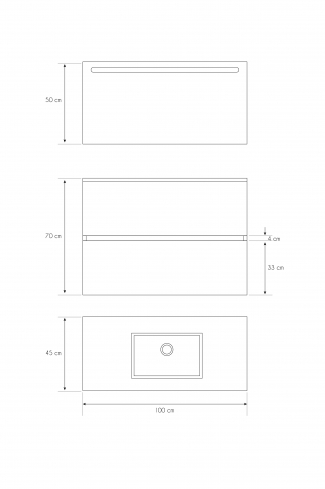 <p>
	Pack formado por mueble de baño realizado en tablero laminado 19mm acabado madera, con dos cajones totalmente extraíble con cierre softclosing. Lavabo cerámico y espejo con iluminación LED incluidos. Made in Europe.</p>
